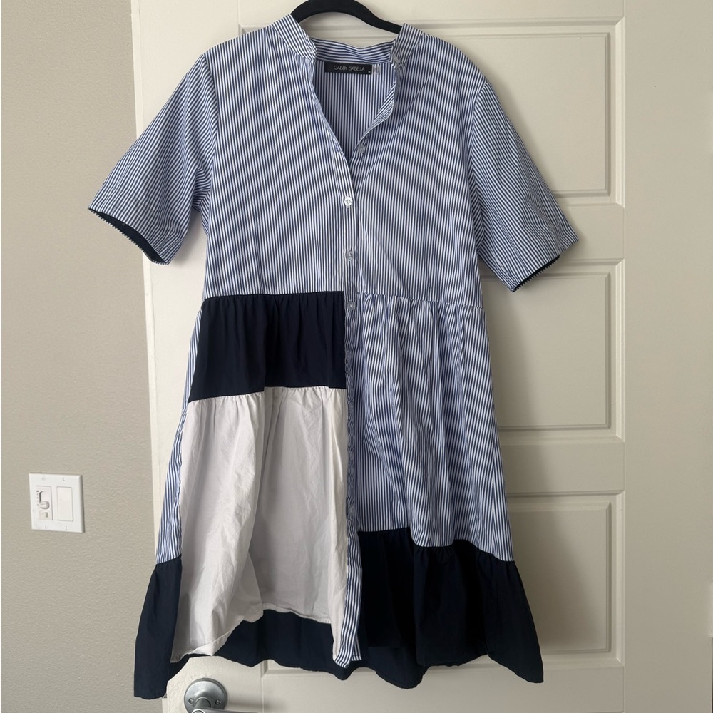 Striped Blue and White Dress